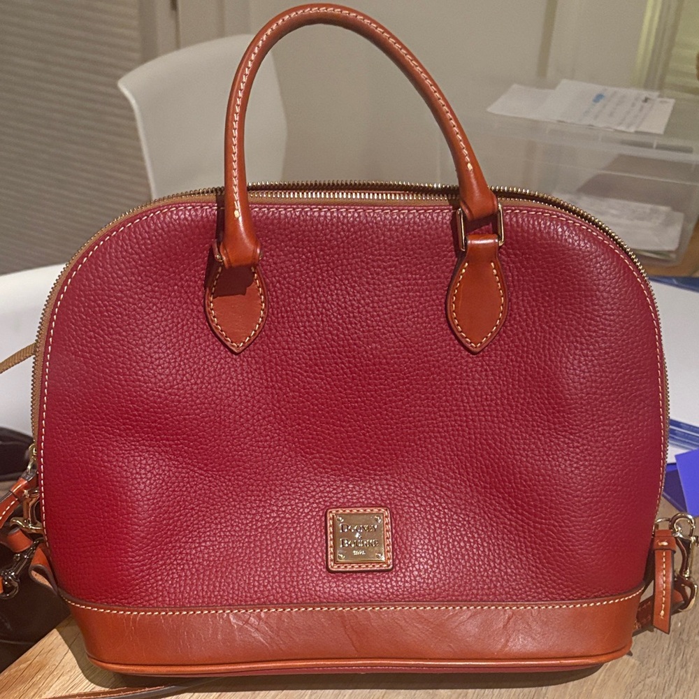 Dooney & Bourke Red and Brown Satchel